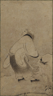 九谷焼￼色絵￼寒山拾得像 九谷焼￼色絵￼寒山拾得像