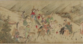 狩りを観る 中国の歴史・古代の将軍、辺境での狩猟、水墨画、人物画 狩りを観る 中国の歴史・古代の将軍、辺境での狩猟、水墨画、人物画