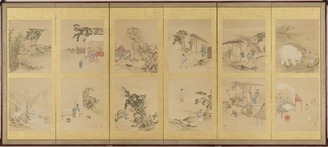 Folding screens depicting <i>The Twenty-four Filial Exemplars</i> by Maruyama Ōkyo