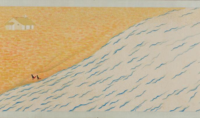 墨絵 海と人物 Hokusai, 13 Views of Mount Fuji, Color Woodblocks on Creped