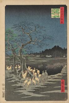 Fox Fires at a Hackberry Tree on New Year's Eve in Ōji from the Series One Hundred Famous Views of Edo