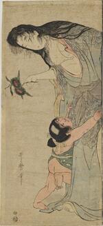 Holding a Chestnut Sprig from the Series Kintarō and a Mountain Witch