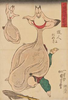 “Hunter and Raccoon Dogs” from the Series The Revealing Side of Shadow Pictures