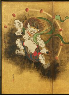 【未使用美品】風神雷神図/夏秋草図屏風　両面屏風 両面屏風 風神雷神図屏風 夏秋草図屏風 | ミニチュア屏風・絵巻