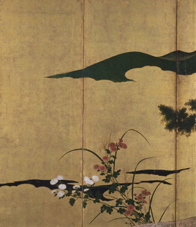 鳥と植物の絵画 屏風　大型　6面　174cm×57cm×6面 鳥と植物の絵画 屏風 大型 6面 174cm×57cm×6面 鳥