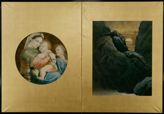 絵画色鉛筆風景画『ベルギー聖母教会』原画 絵画色鉛筆風景画