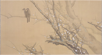 橋本雅邦　月に雁　合わせ箱　花鳥画　書画　骨董品　美術品 橋本雅邦 月に雁 合わせ箱 花鳥画 書画 骨董品 美術品