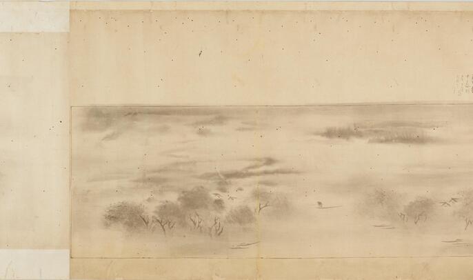 国宝『瀟湘八景遠寺晩鐘 牧谿』 綴織刺繍 巻物 敷物 明月軒 煎茶道具 共箱 ★ 伝牧谿筆 遠浦帰帆図―瀟湘八景図について― （でんもっけいひつ