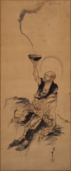 羅漢図　現代南宗画名家　門戸鐵崖筆 羅漢図 現代南宗画名家 門戸鐵崖筆