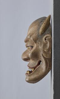 能面　木彫り　野干 能面野干木彫り