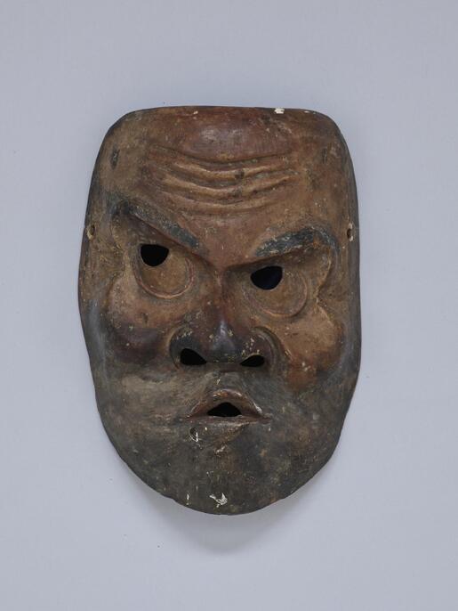 珍品　古道具　木製　うそ吹き　能面　狂言面　壁掛け　手彫り　アンティーク　横16 珍品 古道具 木製 うそ吹き 能面 狂言面 壁掛け 手彫り アンティーク