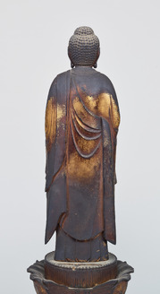 仏像／阿弥陀如来立像。鋼像 年代・江戸時代／中期。【足先欠如、後ろ