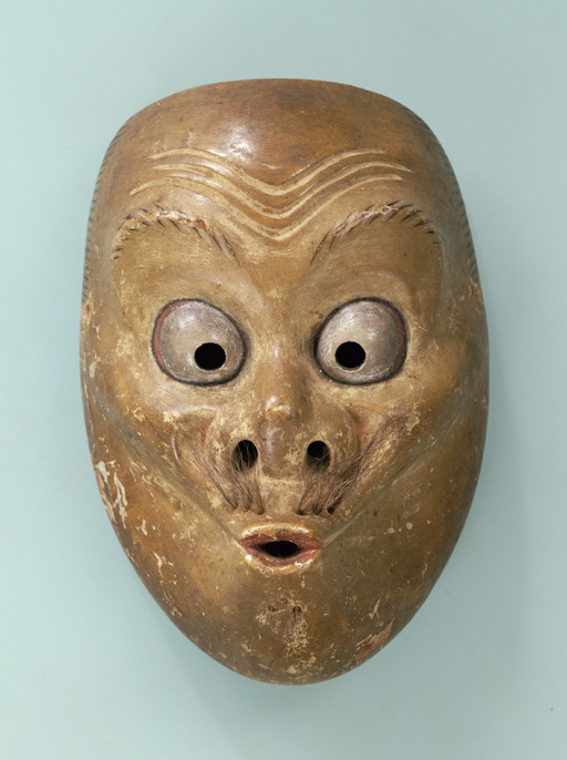 珍品　古道具　木製　うそ吹き　能面　狂言面　壁掛け　手彫り　アンティーク　横16 ColBase