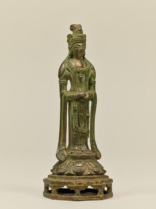 仏教美術　漢緑釉観音像　仏像　置物　C　R6929 仏教美術 漢緑釉観音像 仏像 置物 C R6929