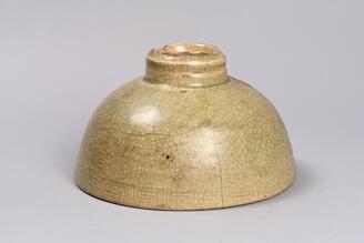 中国明時代 七官青磁 茶碗 人形手 トヒコ 東さ6-0129① 中国明時代 七