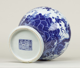 中国 染付 蓋壷 時代物 DT170 ColBase