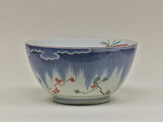 Large Bowl with a Plum Tree and Thunderstorm
