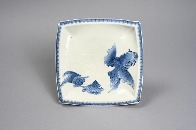 江戸期 亀山焼 染付 重箱 箱付 江戸期 亀山焼 染付 重箱 箱付 染付大皿（亀山焼？） 亀山焼