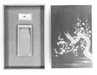 Tiered Writing Box, Plum tree in maki-e lacquer