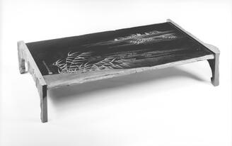 Display Table with Reeds; Writing Box with a Pine Tree and Plovers