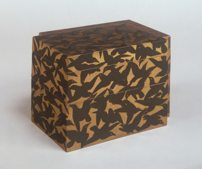 金蒔絵　「明ケ烏」図　御菓子器　時代物箱付 ColBase