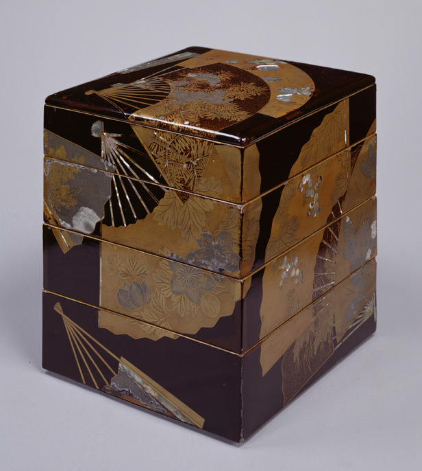 茶道具 真塗扇面ちらし茶箱 茶論 茶道具箱 塗蓋 一枚 真