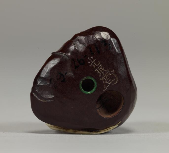 時代提げ物 人物根付 天然素材 在銘【算盤お稽古】高さ約4.1cm 重さ約34ｇ ColBase