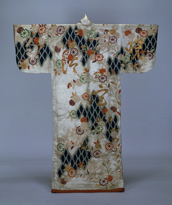 Robe (Kosode) with Fishing Net and Characters, Japan