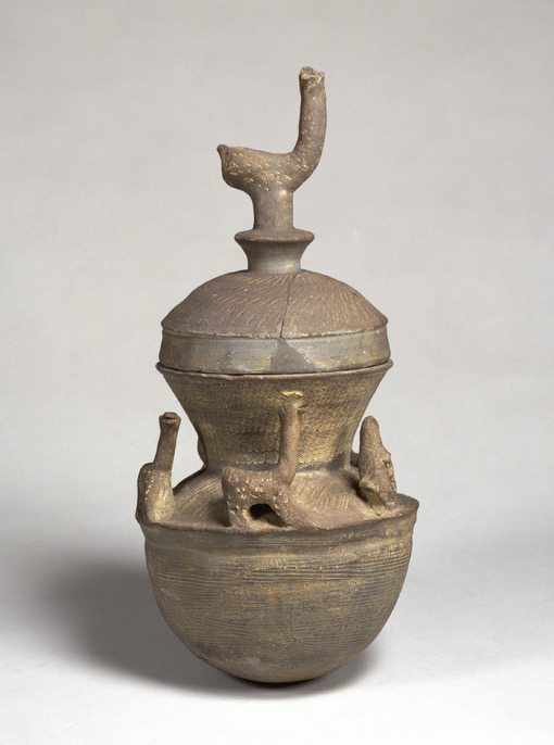 古代中国　古銅蓋物　木箱付　1740g/高さ約19.5㎝ 東Y7-1229☆2F ColBase