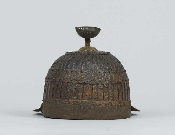 時代金工　和装小物　古銅　能面帯留　時代箱付　M　R4979 時代金工 和装小物 古銅 能面帯留 時代箱付 M R4979