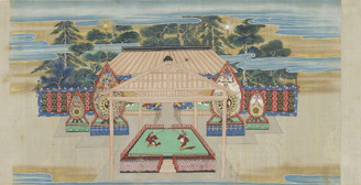 Drawing of Court Dances and Musical Instruments