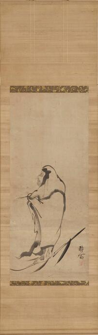 江雲/芦葉達磨図/ダルマ図/達磨図/人物図/掛軸/名家伝来/AD-174 江雲/芦葉達磨図/ダルマ図/達磨図/人物図/掛軸/名家伝来/AD-