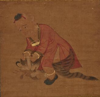 中国の壁画 戦時のもの 人物図 貴重品 AK1933A1-4 中国の壁画 戦時の