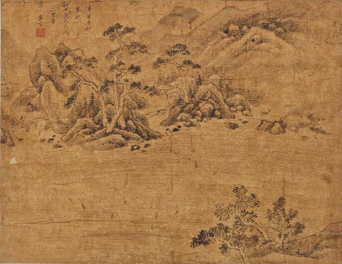 模写】立原杏所 山水図 箱無し H1679 美術品