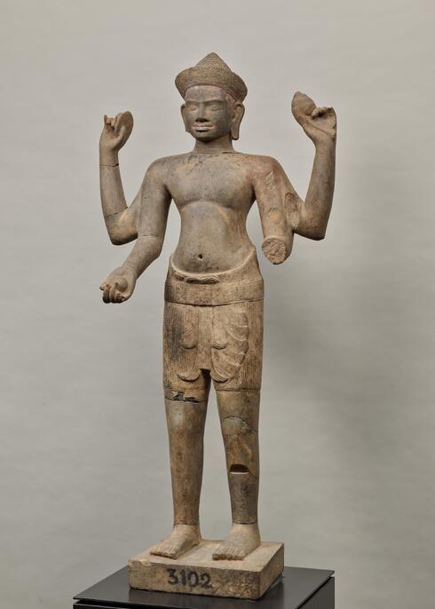 めるる様keep古玩・クメール王朝「一面四臂最高神」ヴィシュヌ・アンコールワット めるる様keep古玩・クメール王朝「一面四臂最高神」ヴィシュヌ