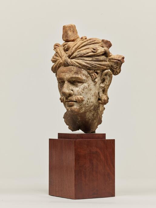 伝統的な木製彫刻 男性像 旅人約37センチ ym-10-10.jpg