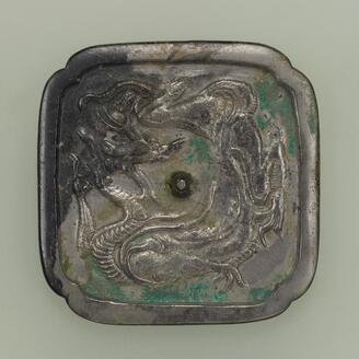 25.10.7-2 銅製 龍文銅鏡 唐鏡 唐物 時代 中国 25.10.7-2 銅製 龍文