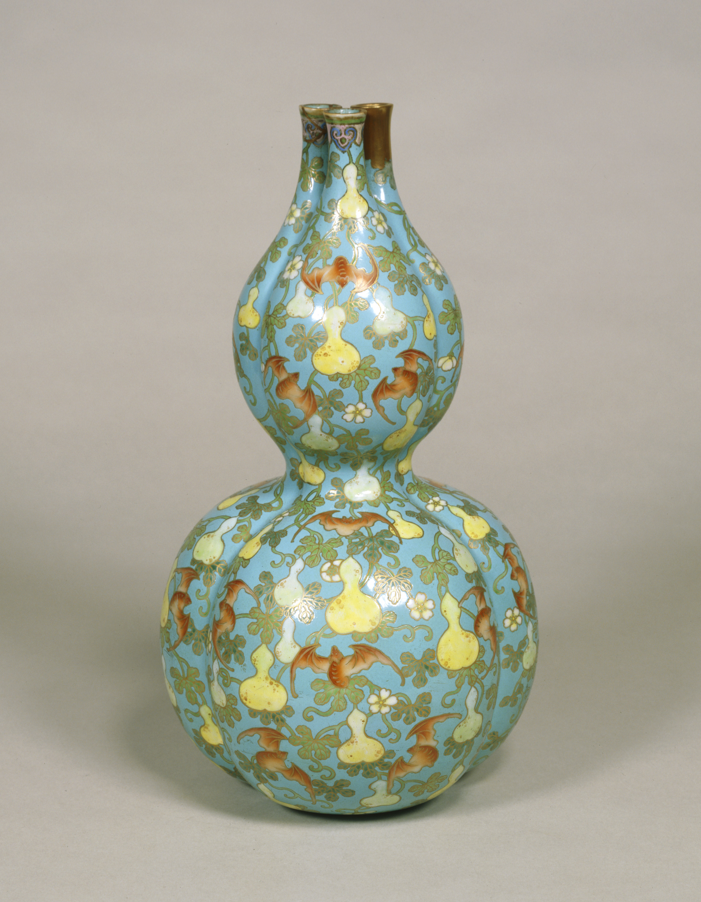 中国 色絵 瓢箪形 瓶 DT730 中国 色絵 瓢箪形 瓶 DT730