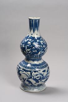 青花花鳥文瓢形瓶