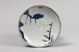 青花松文皿