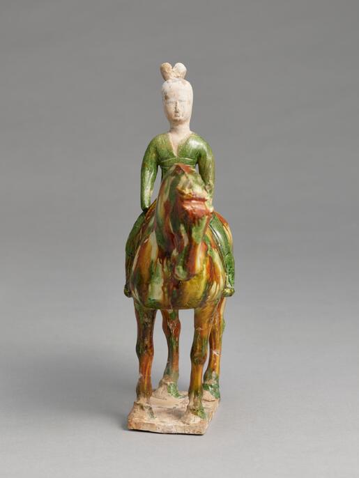 中国 加彩 騎馬人物 加彩騎馬婦人俑 文化遺産オンライン