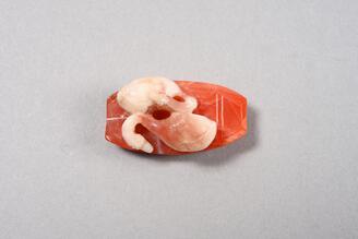 瑪瑙船上鵜置物