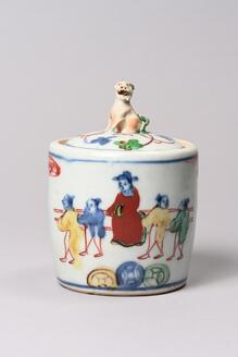 五彩人物文香炉