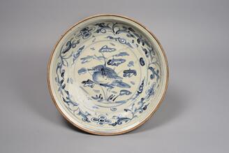 青花花鳥文皿