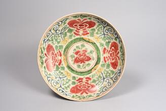 五彩花唐草文皿