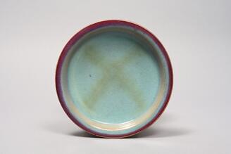 青釉紅斑文皿