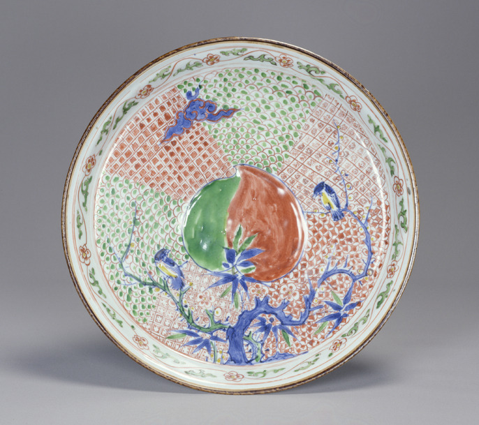 染付花口皿5点②　福禄図　漢詩文添　送料込み1220 染付花口皿5点② 福禄図 漢詩文添 送料込み