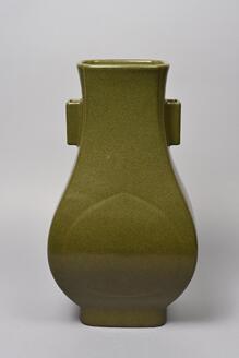 茶葉末双耳方瓶