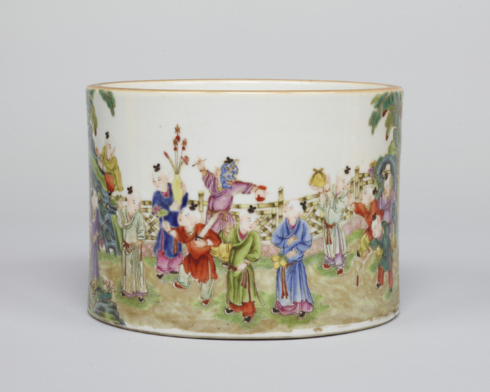 中国雍正年製粉彩漢詩唐子文碗C8019E