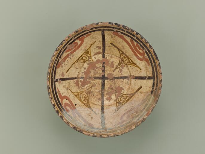 白地多彩幾何学文鉢　イスラム　イラン 忘れへんうちに Avant d'oublier 白地多彩幾何学文鉢